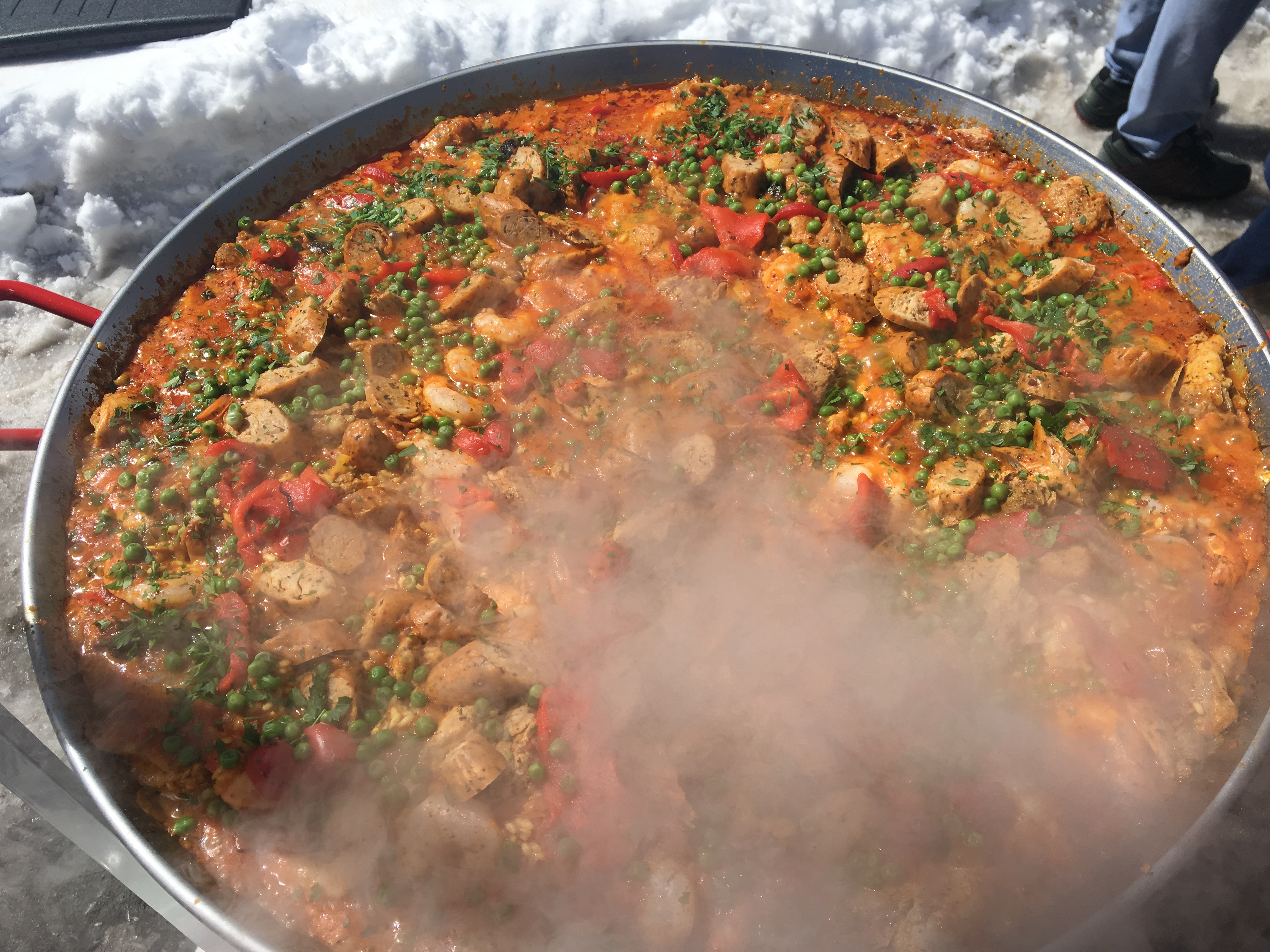 Pot of chili boiling